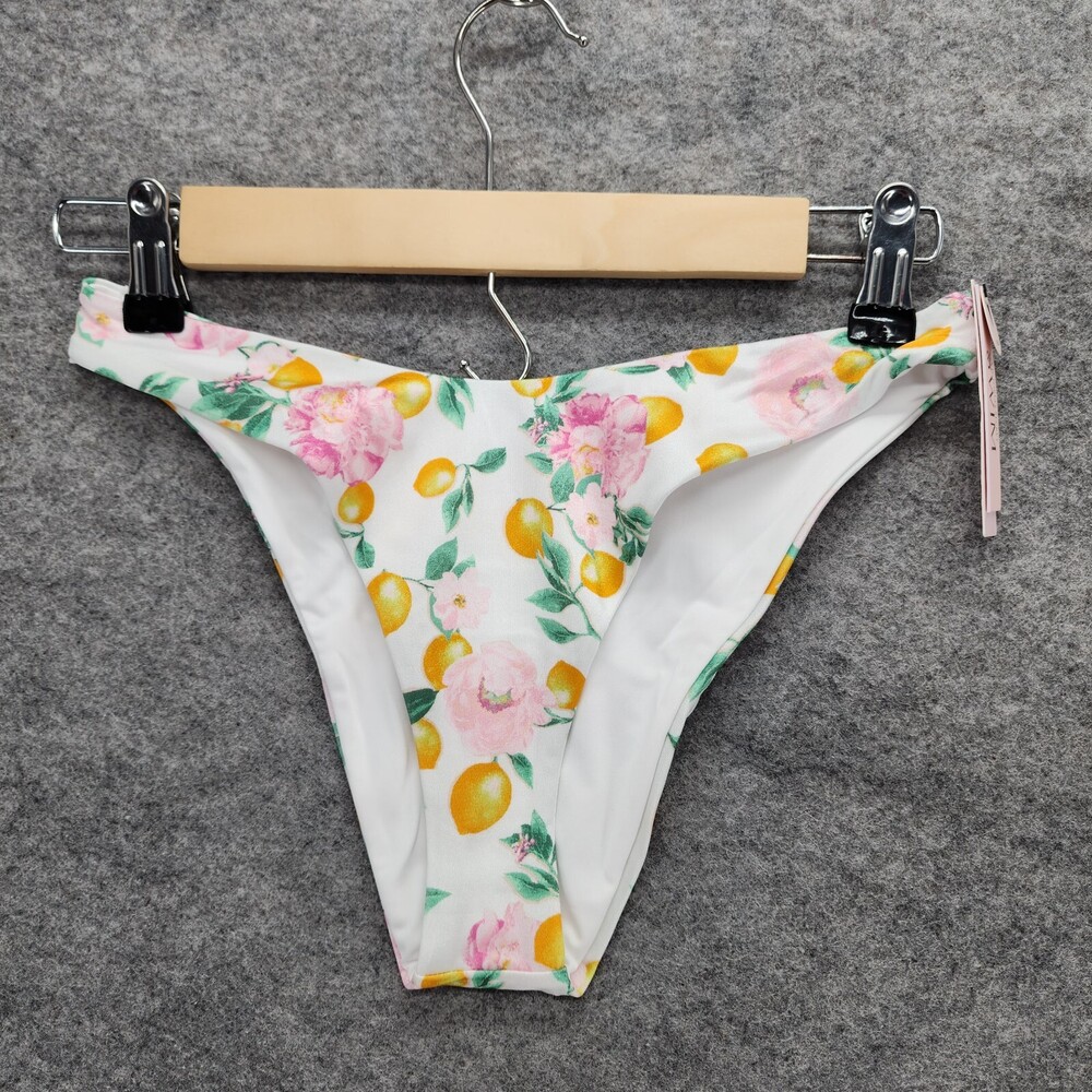 Victoria Secret Brazilian Bikini Bottom Small White Lemon Swimwear